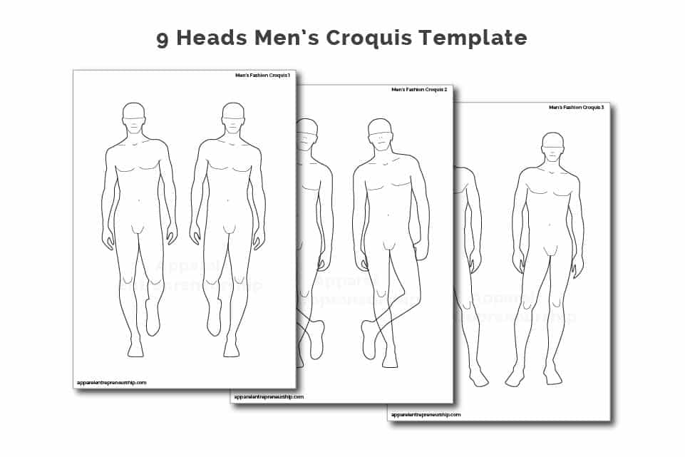 mens croquis template